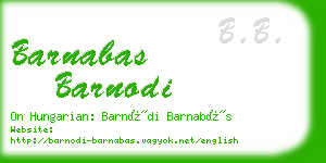 barnabas barnodi business card